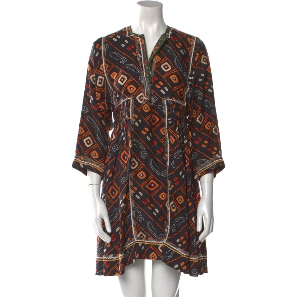Isabel Marant Black and Orange Patterned Dress sz 36 small